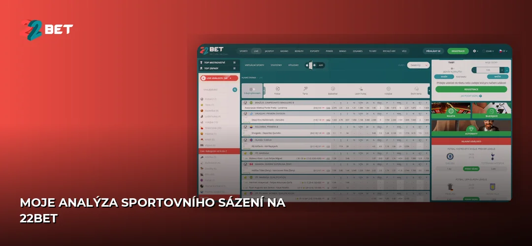 Moje analýza sportovního sázení na 22bet