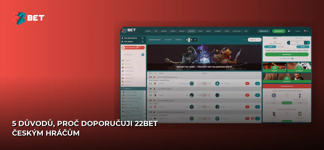 5 důvodů, proč doporučuji 22bet českým hráčům